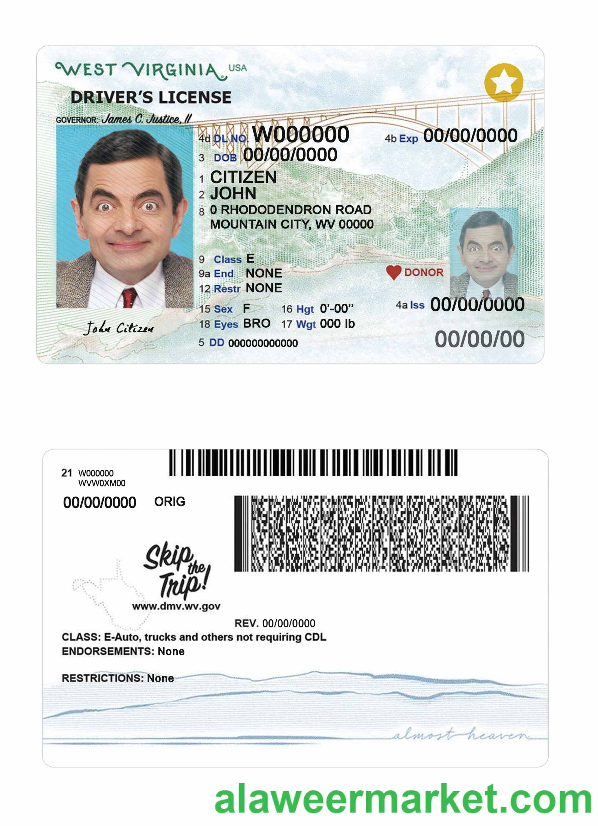 USA West Virginia driving 2023-present license